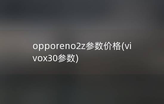 opporeno2z参数价格(vivox30参数)